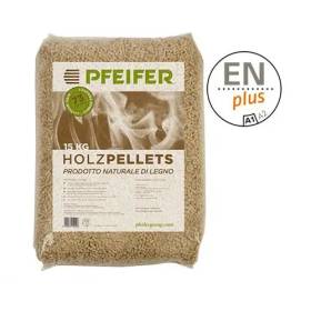 Sacco Pellet PFEIFER HOLZPELLETS da 15 Kg Certificato ENplus Prodotto Naturale di Legno