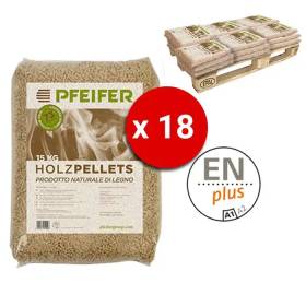 Pedana Pellet PFEIFER HOLZPELLETS bancali da 18 Sacchi 15 Kg al Pezzo Certificato ENplus Prodotto Naturale di legno