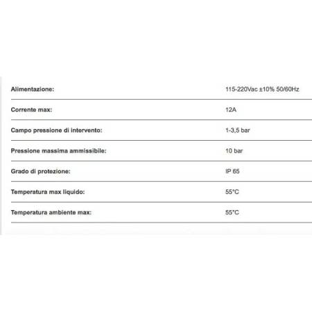 Italtecnica Brio 2000 M Pressostato Autoclave con Cavo Elettrico