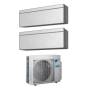 Condizionatore Daikin Stylish Silver Dual Split Inverter 5+12 5000+12000 Btu WiFi A+++ R32 2MXM40M