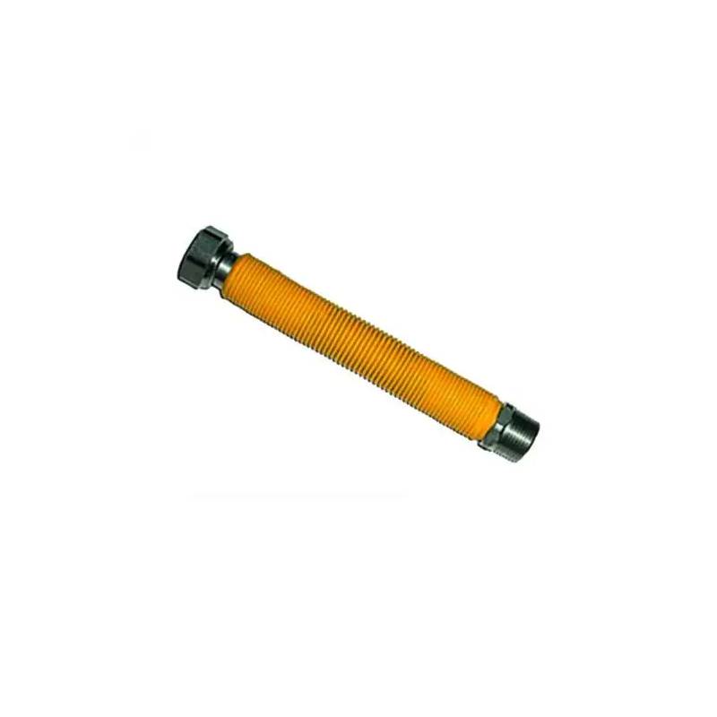 Tubo Flessibile Estensibile 20/40 cm Acciaio Rivestito Giallo per Gas 1/2  x 1/2