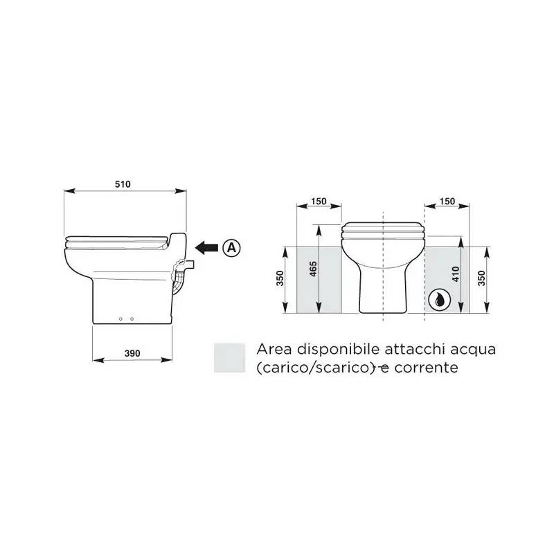 Trituratore WC integrato Sanitrit Sanicompact Luxe Silence CPTLS da 550 W