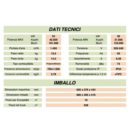 GENERATORE DI ARIA CALDA GAS PROPANO BUTANO GPL 10,5 KW STUFA CANNONE :  : Fai da te