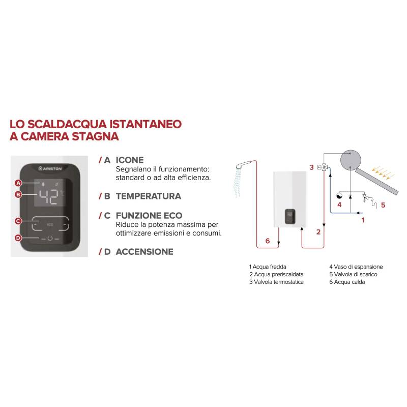 SCALDABAGNO A GAS CAMERA STAGNA GPL ARISTON 11 LITRI NEXT EVO X + KIT  SCARICO