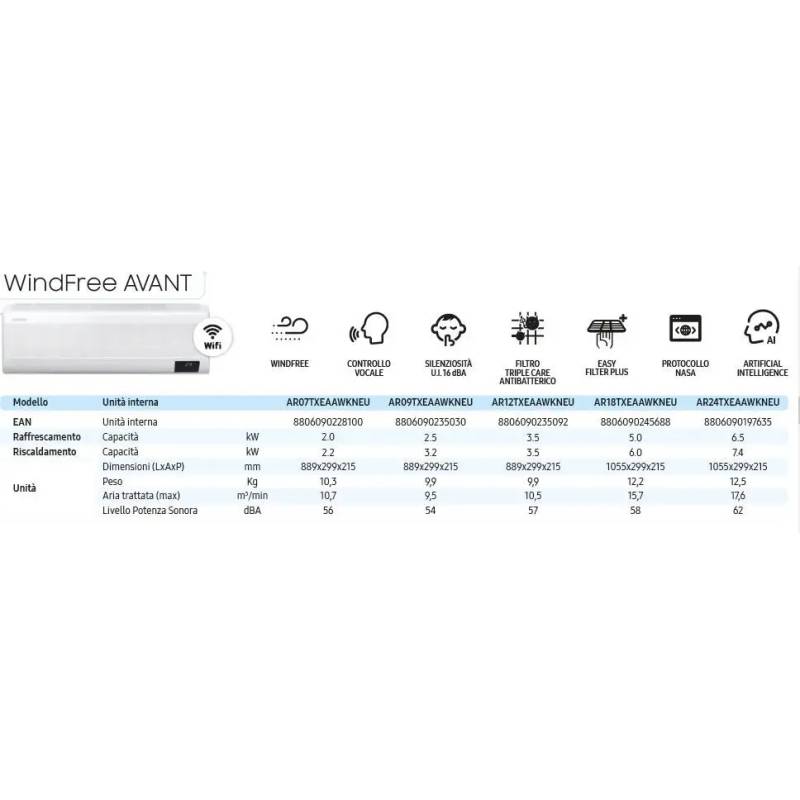 Samsung WindFree Avant dual split da 9000+9000 btu con esterna da 4 kW