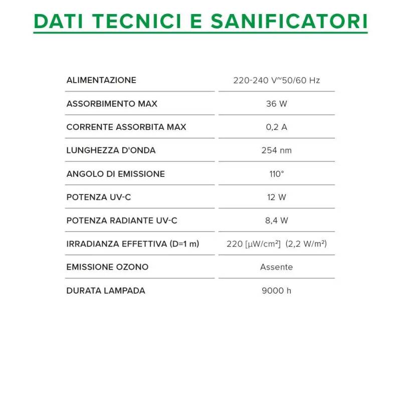 VORTICE [0000070014] Lampada UV-C per la sanificazione di superfici