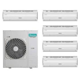 Climatizzatore Hisense Silentium Pro penta split 9000+9000+9000+9000+12000 btu inverter 5AMW125U4RTA R32