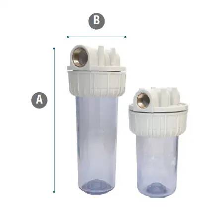 Contenitore porta filtro acqua a cartuccia 10 pollici trasparente