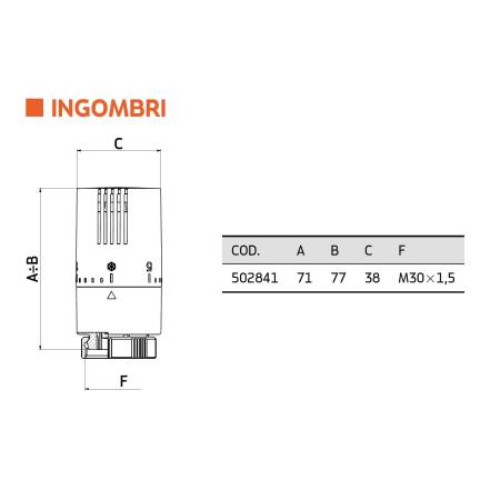 Ivar 520181sbrc kit a squadra da 1/2 testa termostatica, valvola  termostatizzabile e detentore