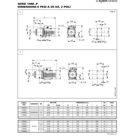 Pompa Acqua Elettropompa Autoadescante Centrifuga 1.5hp 1.1kw LOWARA Xylem  - BGM11/C