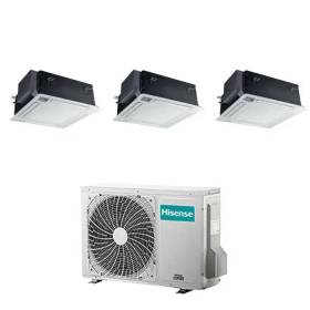 Condizionatore con inverter a cassetta 4 Vie Hisense trial split 18000+18000+18000 Btu in A++ con R32 5AMW125U4RTA