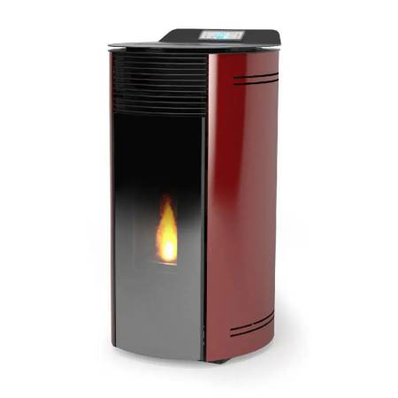 Stufa a pellet ad aria Laminox Jessica Air 9 kW bordeaux in A+