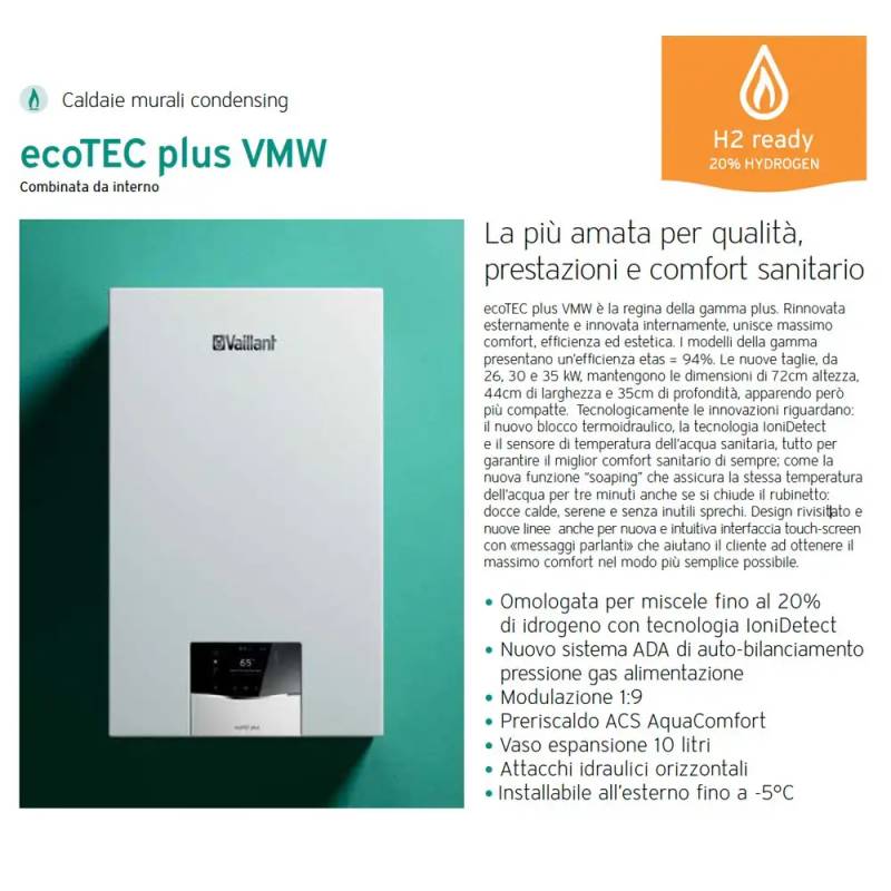 Sistema Ibrido Vaillant Pdc Arotherm Plus Vwl A Da Kw E Caldaia