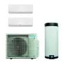 Daikin multi+ sistema di raffrescamento, riscaldamento e acs da 120 L, dual split esterna da 5,2 kw e interne Perfera 9+12