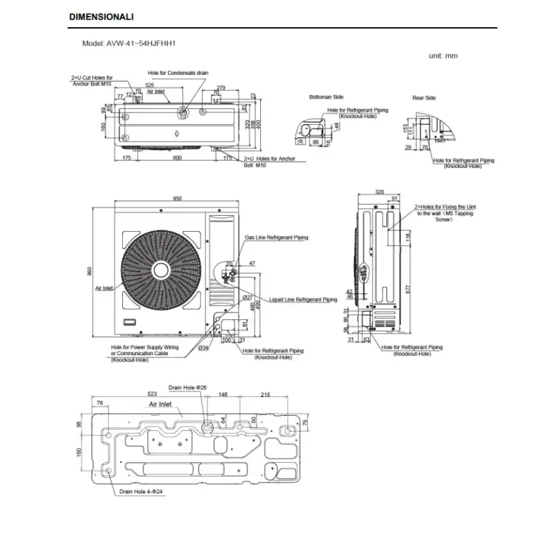 Condizionatore Hisense Vrf Quadri Split 12000120001200012000 Btu Con Inverter Avw 48hjfhh1 4570