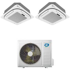 Condizionatore a cassetta 4 vie dual split 9000+9000 Btu Diloc Over A++ D.OVER214 inverter R32