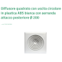 Tecnosystemi Diffusore quadrato uscita circolare plastica ABS bianca