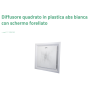 Tecnosystemi Diffusore quadrato in plastica abs bianca con schermo forellato