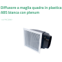 Tecnosystemi Diffusore a maglia quadra plastica ABS bianca con plenum