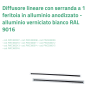 Diffusore Lineare a 1 Feritoia in Alluminio anodizzato L.600 11174600