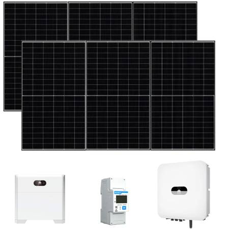 Impianto Kit fotovoltaico Huawei con Inverter da 6 kw completo di batteria di accumulo e 15 pannelli fotovoltaici