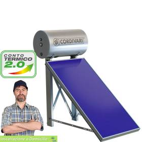 Pannello solare termico cordivari panarea 200 lt naturale da 2 mq Tetto Piano Servizio chiavi in mano